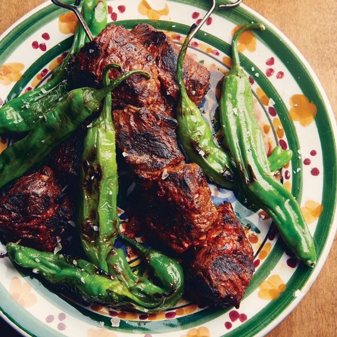 Grilled Steak With Shishito Peppers